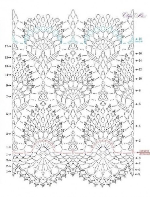 ​Красивейший узор "Ананасы"