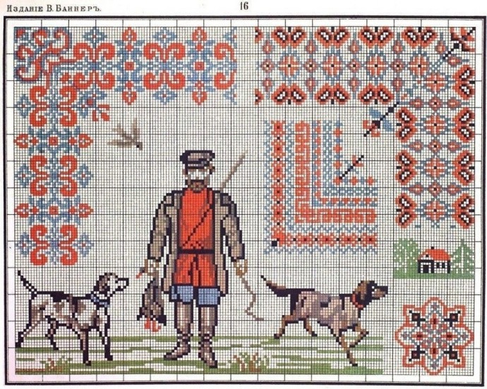 Сборник русских народных схем-узоров для вышивки крестом
