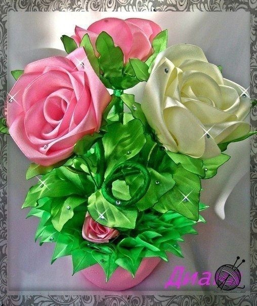 Розы из ленты