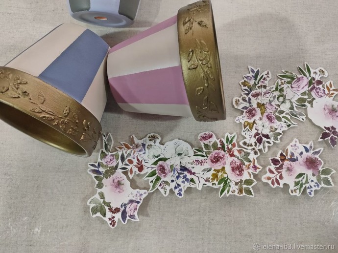 Украшение цветочных горшков