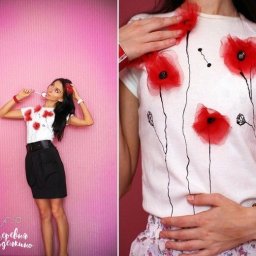 Маки на футболке