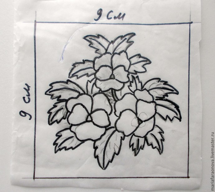 Вышиваем гладью анютины глазки