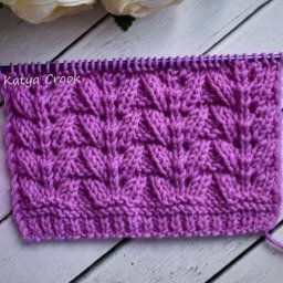 ​Изящный узор "Веточки"  спицами