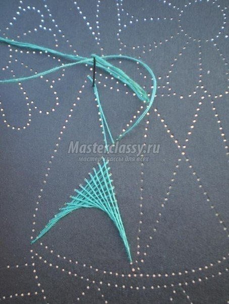 Картина из ниток и красок