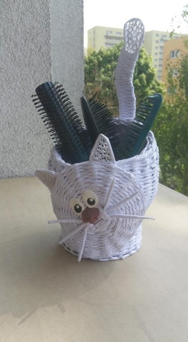 Идеи плетеных карандашниц