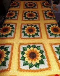 Квадратный мотив с подсолнухом