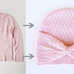 Переделываем свитер в шапочки