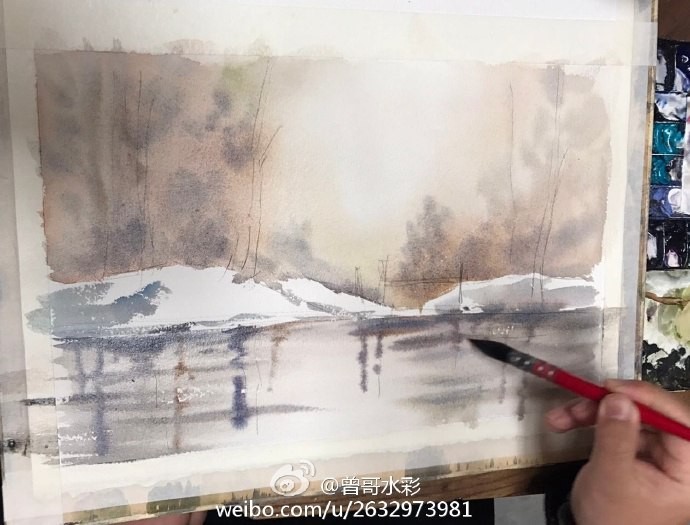 Рисуем снежный пейзаж