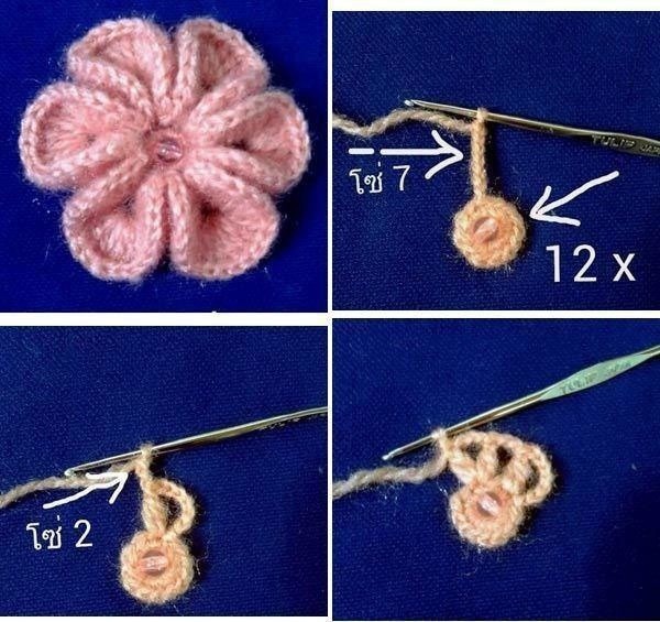 Мотив в виде объемного цветка