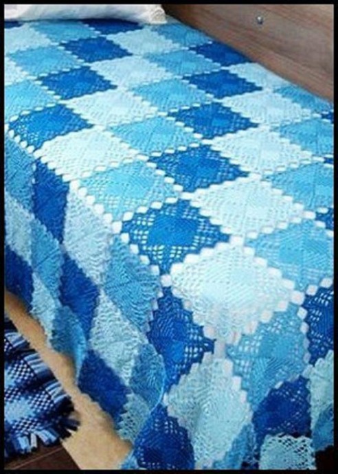 Плед из квадратных мотивов Плед из квадратных мотивов