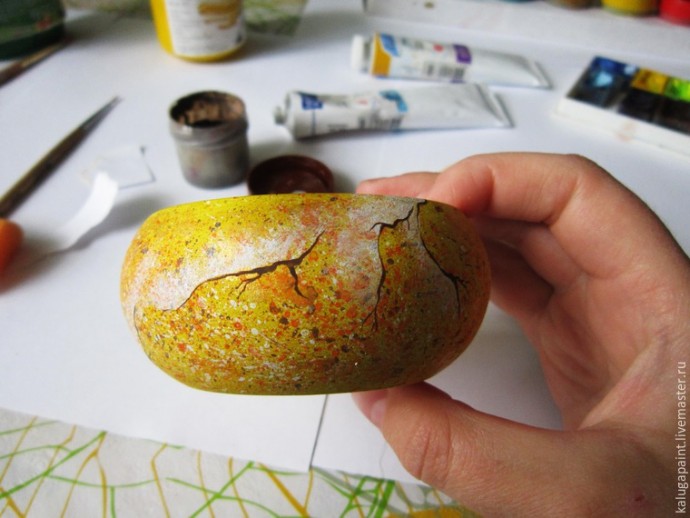 Расписываем шкатулочку с пейзажем и имитацией камня Расписываем шкатулочку с пейзажем и имитацией камня