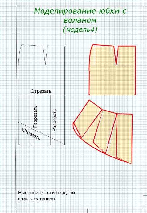 Моделирование юбки с воланом