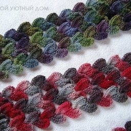 Шарф из сердечек