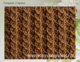 ​Двухсторонний узор спицами