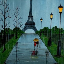 Эйфелева башня под дождем