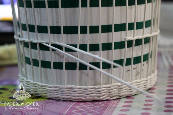 Клетка из газетных трубочек