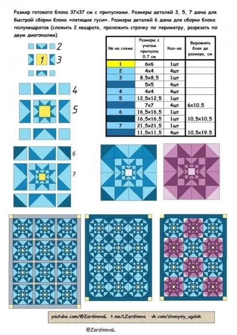Блок для подушки "Trinity star block"