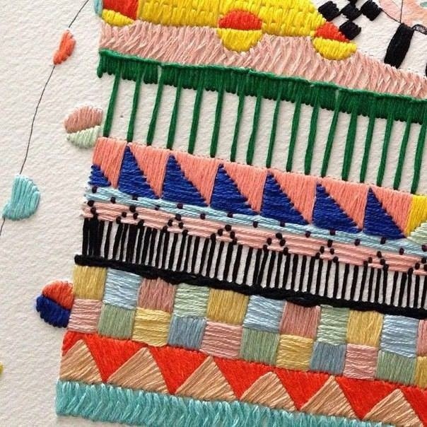 Геометрическая вышивка для вашего вдохновения