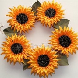 ​Подсолнухи в технике канзаши: мастер-класс