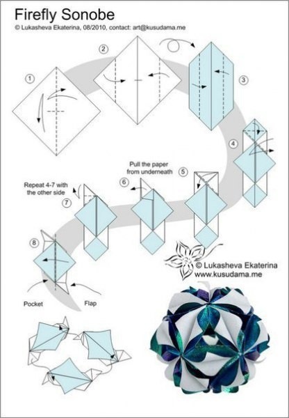 Шары счастья оригами: схемы для изготовления