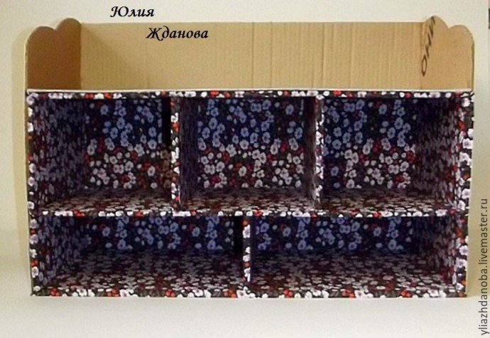 Делаем из картона вместительный комод с выдвижными ящичками для рукоделия