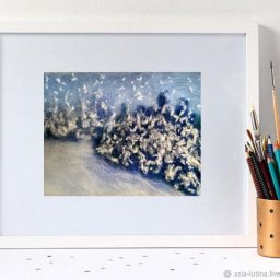 ​Картина из шерсти "Зимний пейзаж"