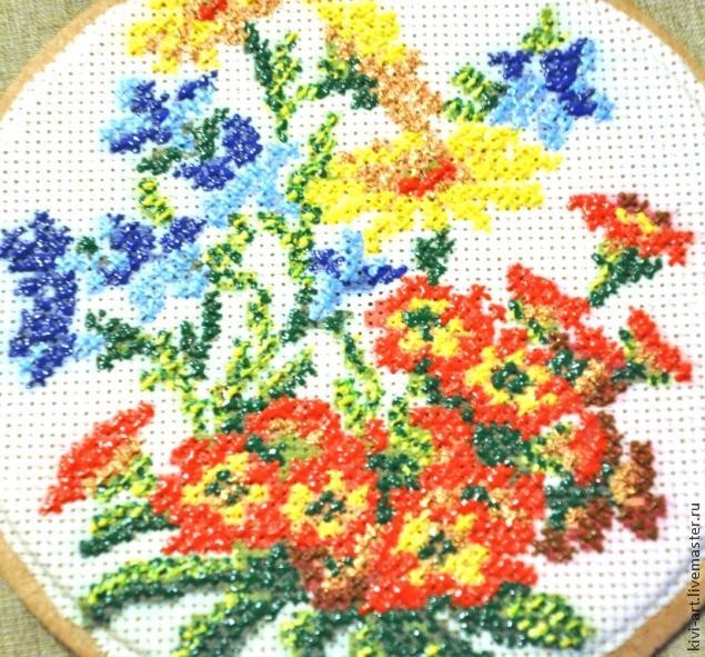 Часы со старинной вышивкой