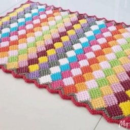 Плед из ромбиков