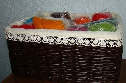 Плетём корзинку из газетных трубочек