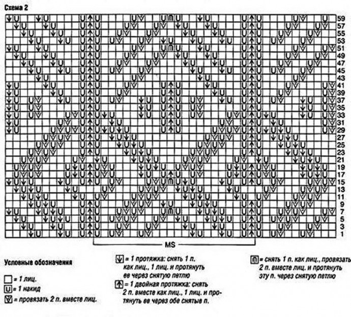 Ажурный  и очень нарядный узор для топа