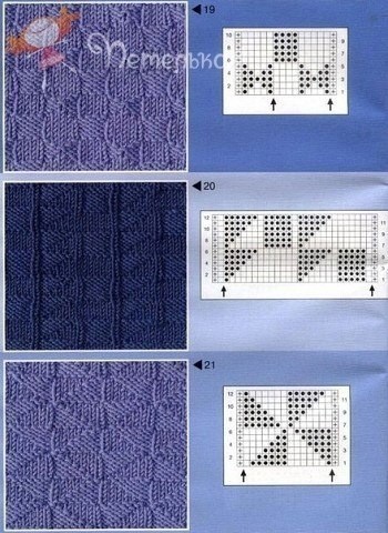 Узоры из лицевых и изнаночных петель