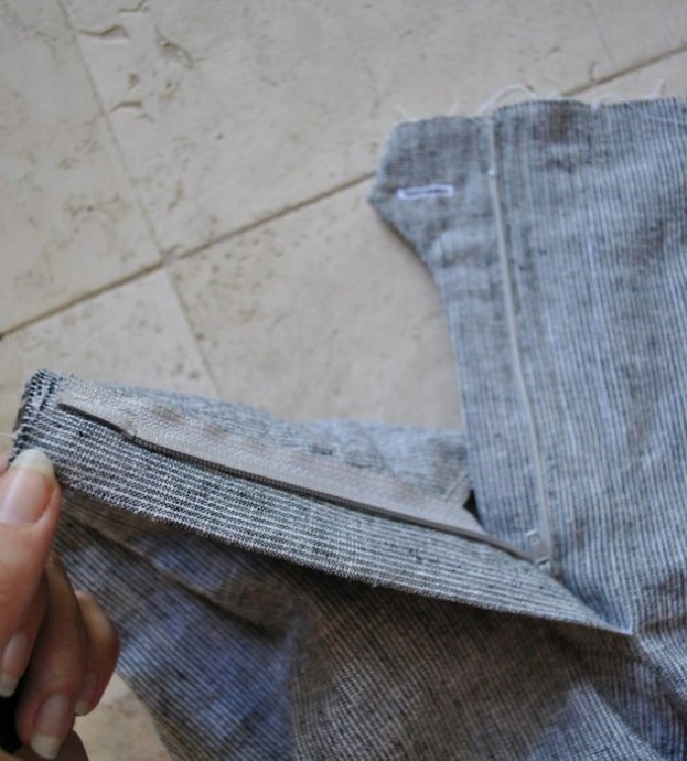 Французская обработка застежки брюк