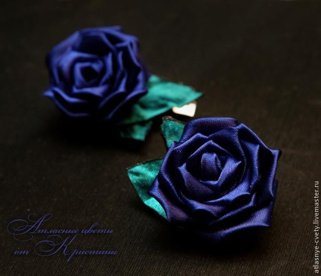 Роза в технике канзаши
