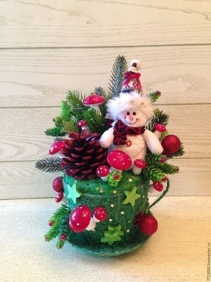 Рождественские кружечки из сизаля