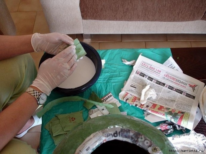 Ваза своими руками из папье-маше