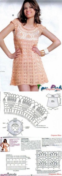 Вязаные туники со схемами узоров