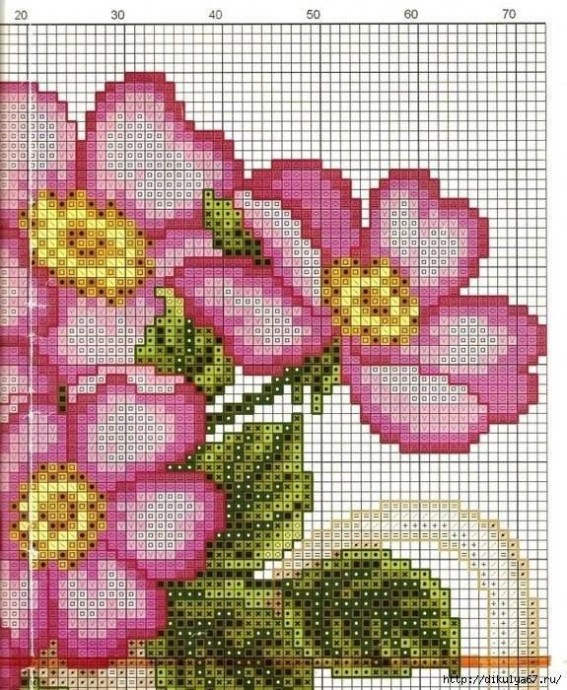 ​Вышивка крестиком "Чайник с цветами"