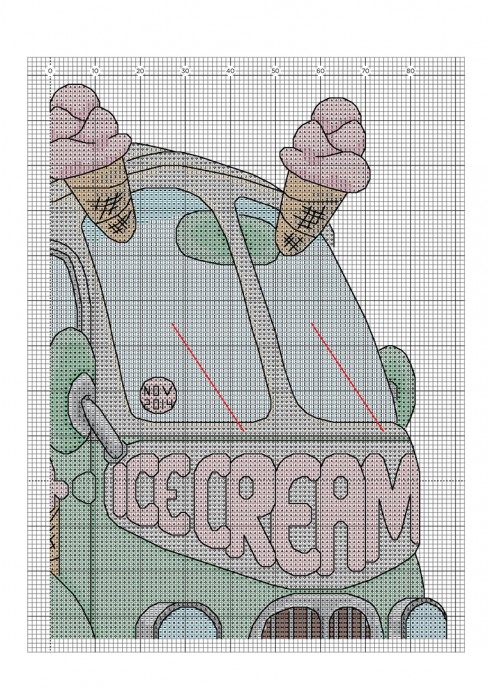 Вышивка "Веселый автобус"