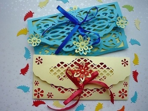 Ажурные конверты для денег