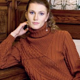 Шикарный вязаный пуловер с фантазийным узором