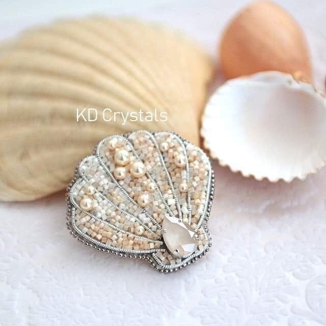 Вышивка бисером: ракушка