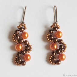 Серьги "Апельсин и шоколад"