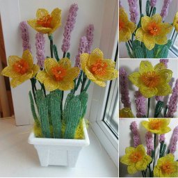 Цветочки из бисера