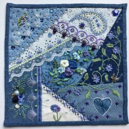 Крейзи квилтинг в оттенках синего