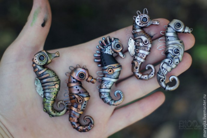 Лепим морского конька в стилистике биомеханика