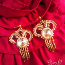 Создаем воздушные серьги "Golden Сrown": часть 2