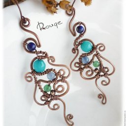 Серьги "Вензель" из проволоки и камней: мастер-класс, часть 1