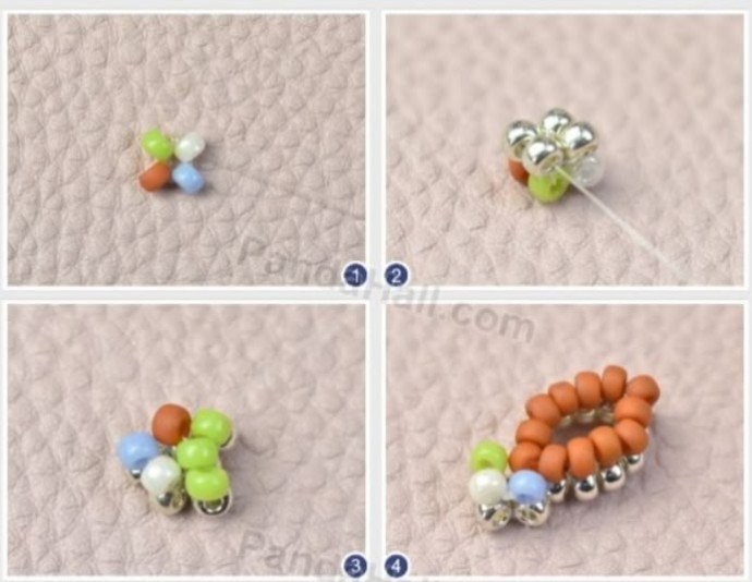 Ажурный браслет из бисера