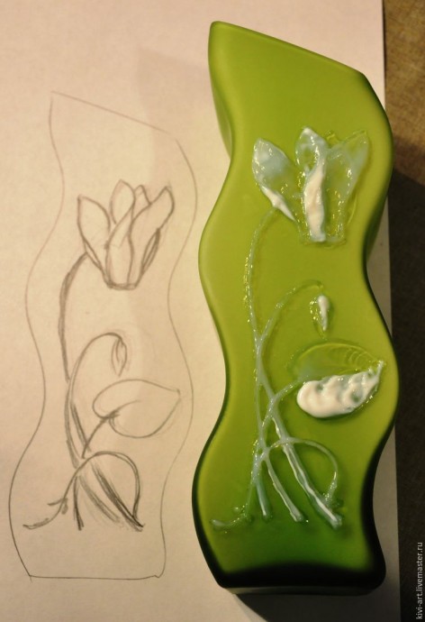 ​Декорирование вазы в стиле модерн: часть 2
