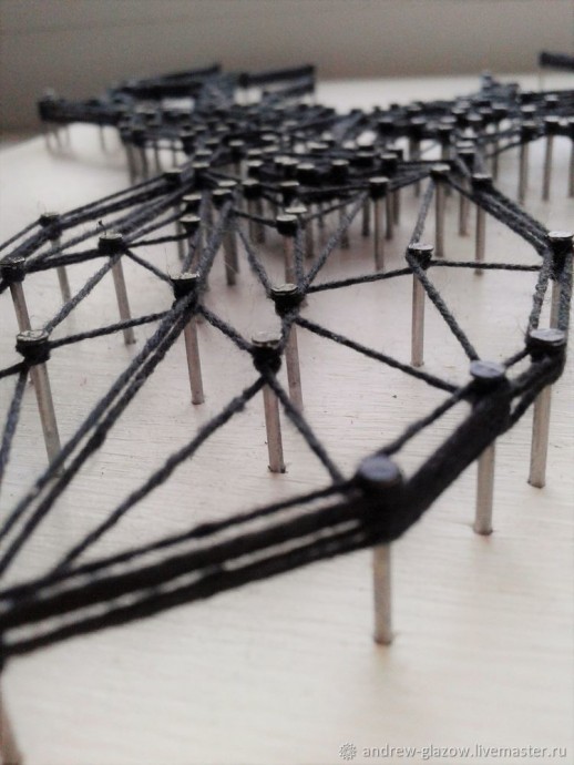 Контурный олень в технике String Art: часть 2